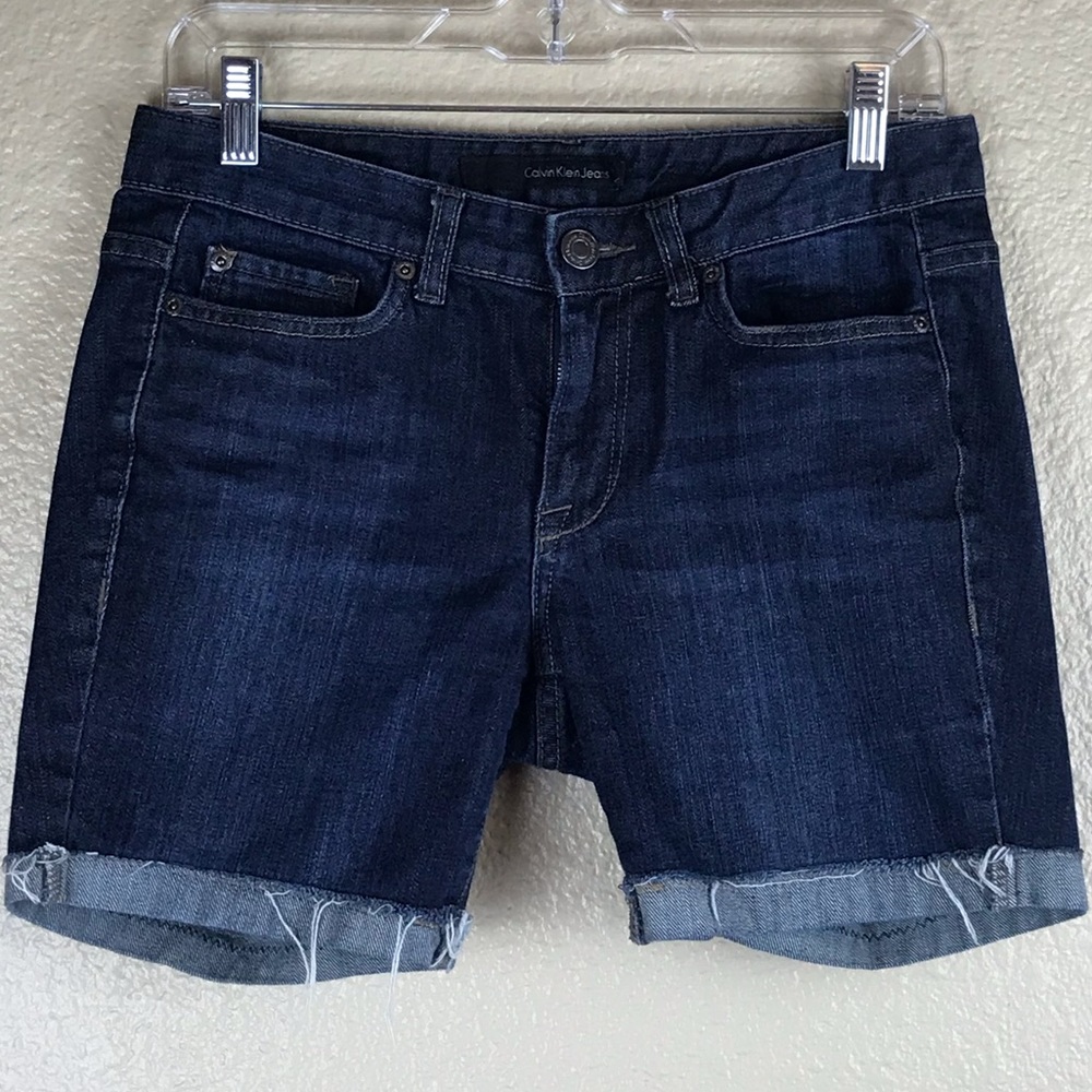 Calvin Klein Jeans Denim Cuffed Cutoff Jorts  Size 27